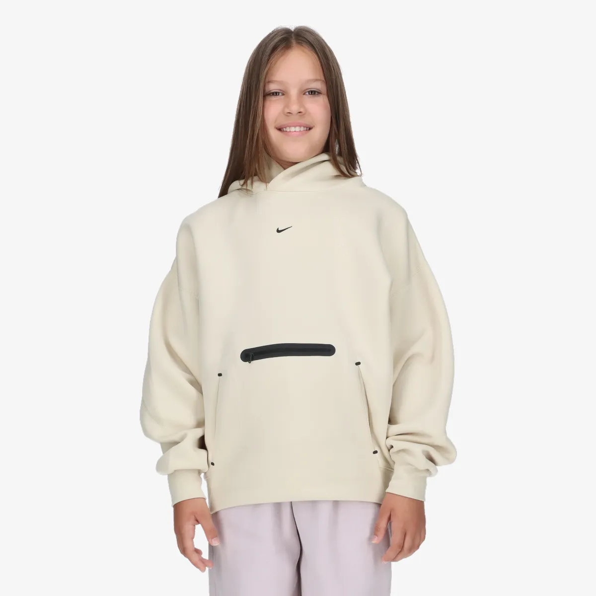 NIKE Dukserica B NSW TCH FLC OVRS PO HDY-PD 