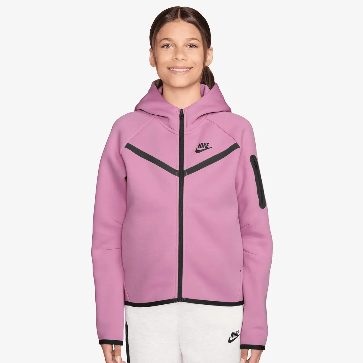 NIKE Dukserica G NSW TCH FLC HD FZ LS - PD 