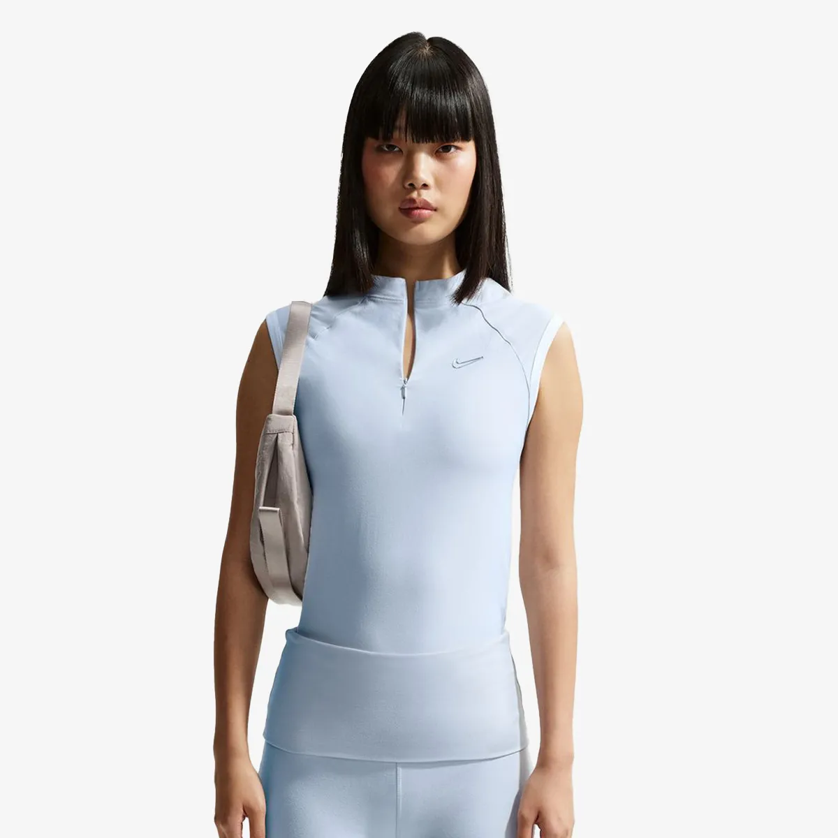 NIKE Majica W SLVLSS FITTED QZ TOP GLS 