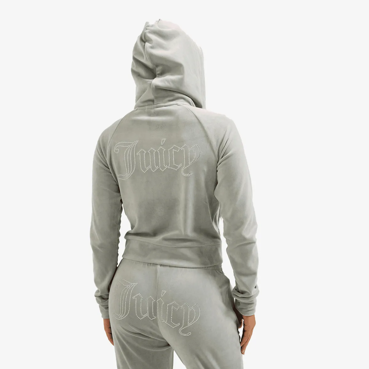 JUICY COUTURE Dukserica MADISON OUTLINE HOODIE WITH DIAMANTE BRA 