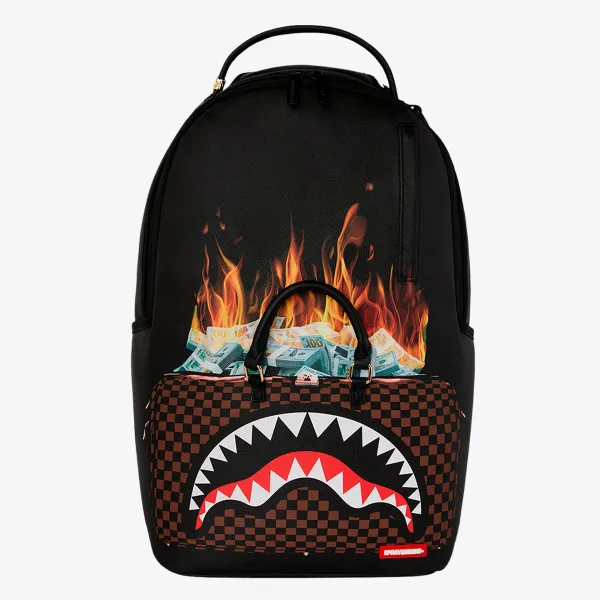 SPRAYGROUND Ranac Bag of money on fire