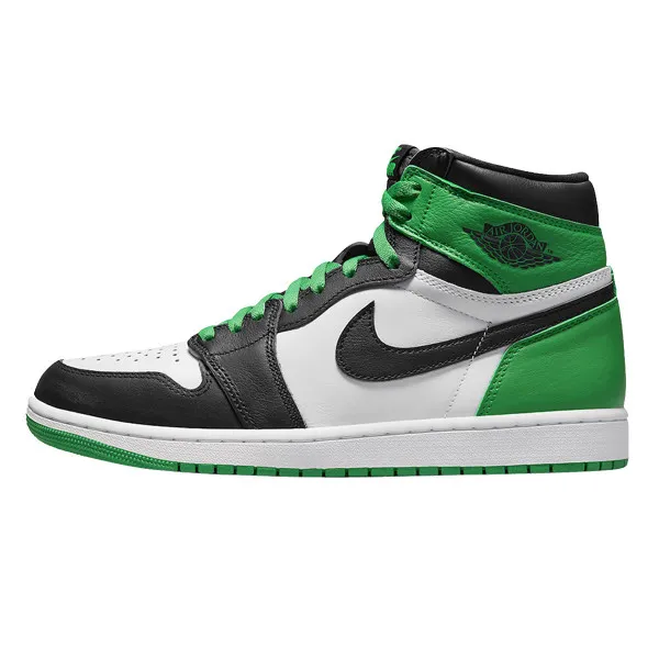 NIKE Patike Air Jordan 1 High Black and Lucky Green 